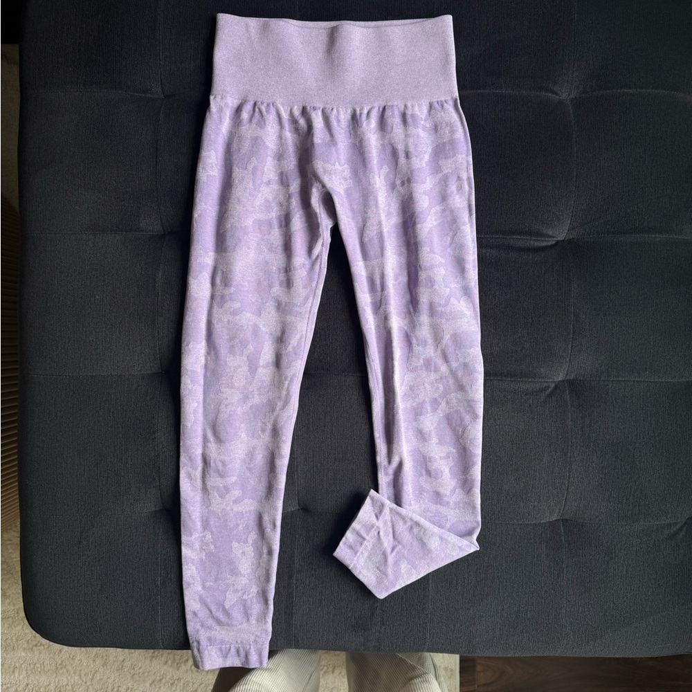 Dusty purple Ribbed camo Leggings - Picture 1 of 4